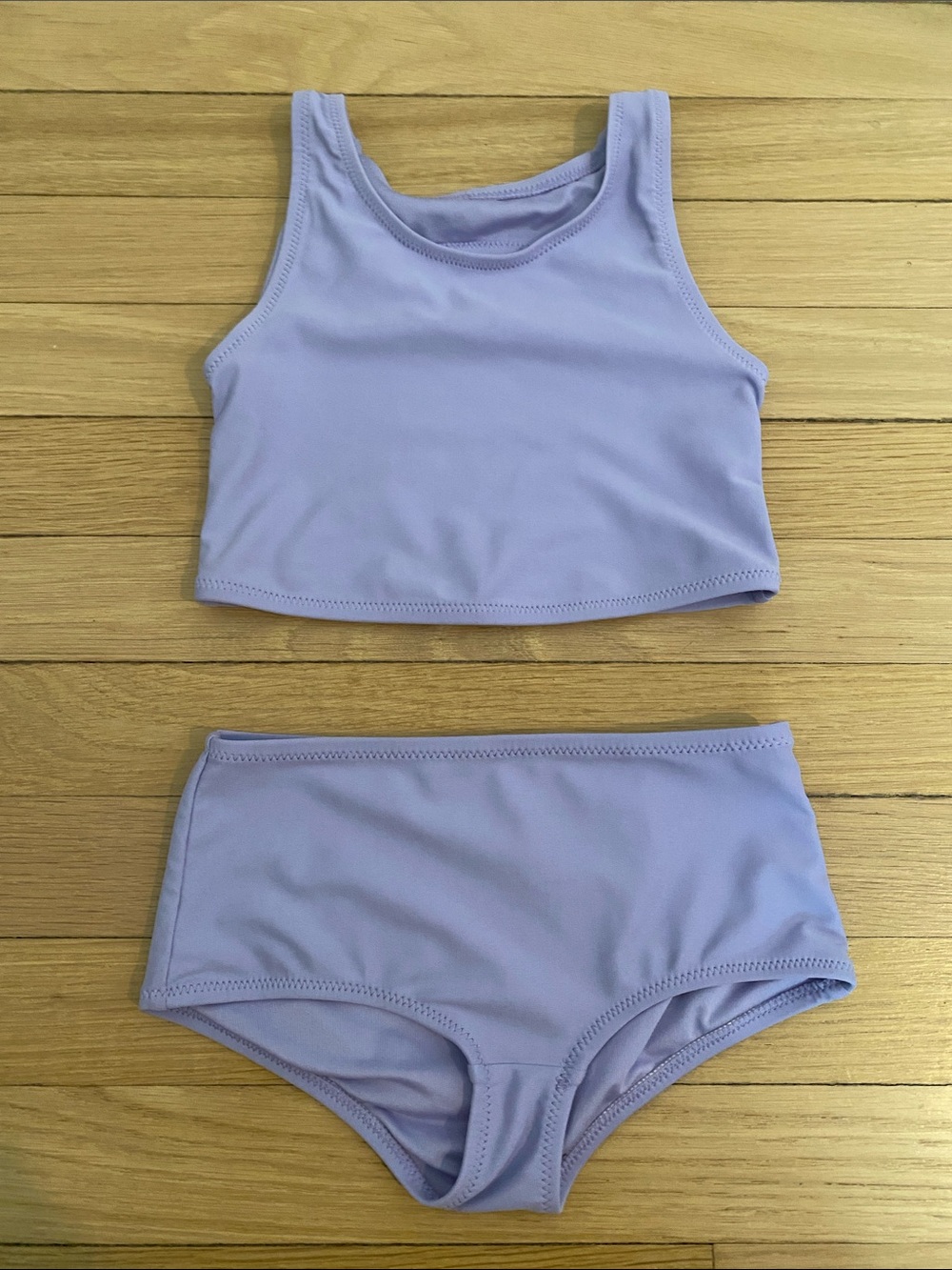 Lilac Two-Piece Girls Tank Bikini Set